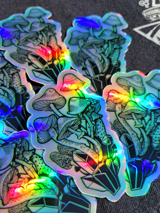 Mushroom Magic 3" Holographic Sticker